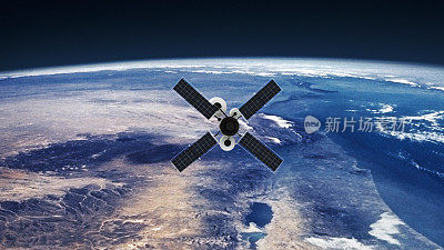 间谍卫星绕地球运行。NASA公共领域图像