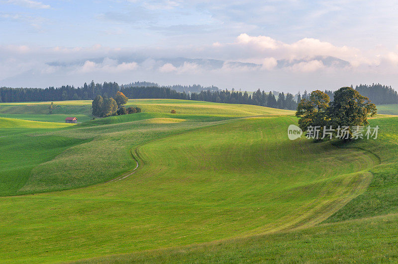 德国乌特拉默高黄昏的乡村景色