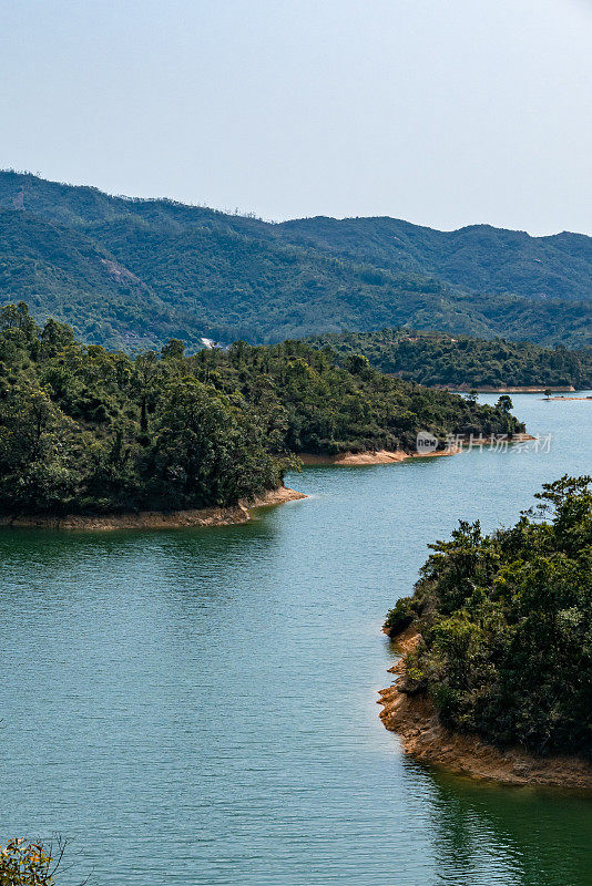 香港大榄涌水塘的无人机照片