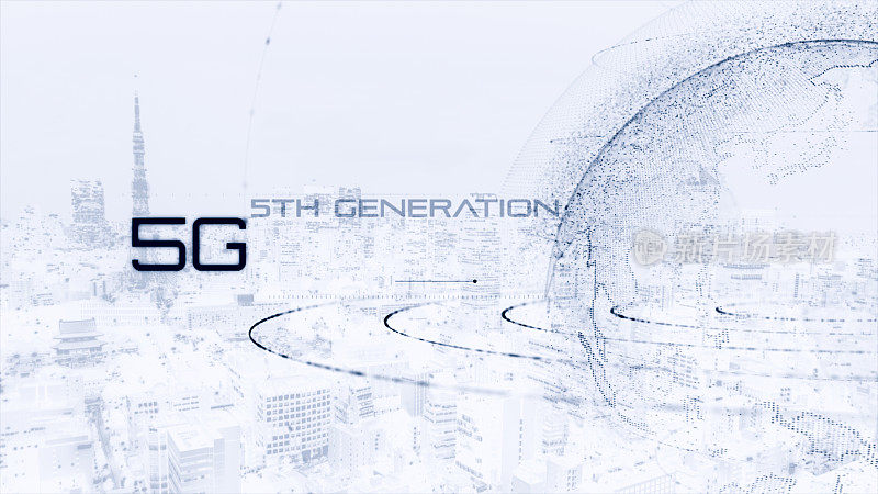 5G和AI技术，全球通信网络概念。