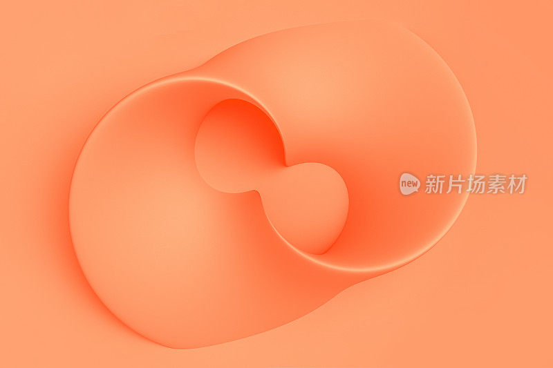 橙色赭色蜡笔轻微妙抽象的三维背景波浪弯曲缠绕和扭动的表面。3D插图与复制空间