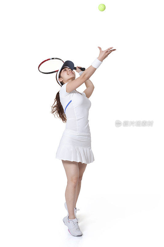 青年女子打网球