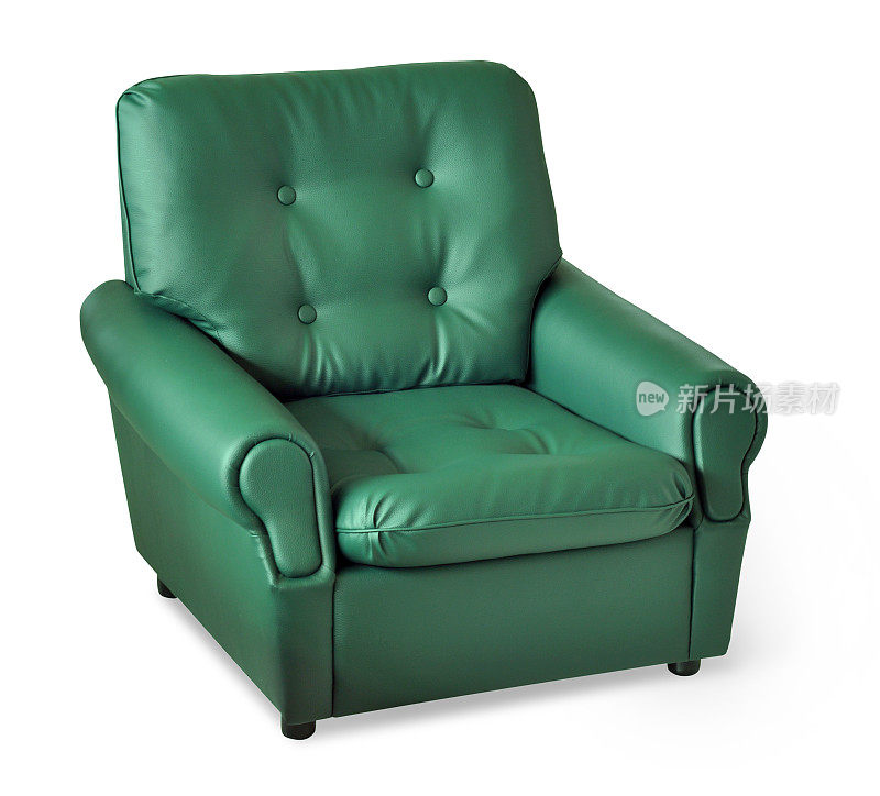绿色皮扶手椅