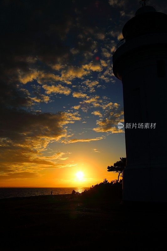 斯雷特海格Fyr灯塔的蓝色时刻