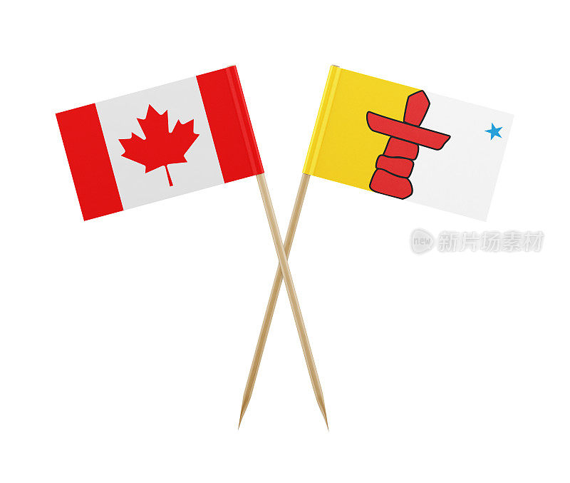 小加拿大和努纳维特国旗上的牙签