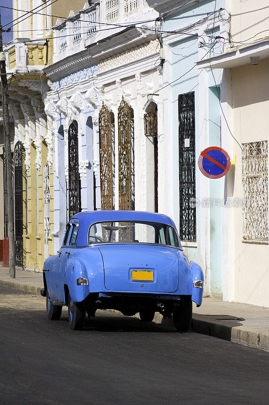 蓝色经典车，西恩富戈斯，古巴