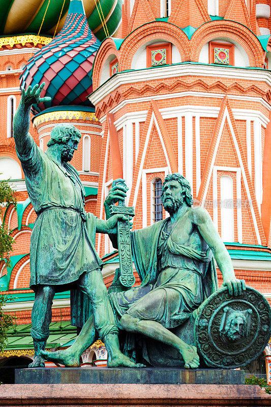 Minin和Pozharsky的雕像，莫斯科