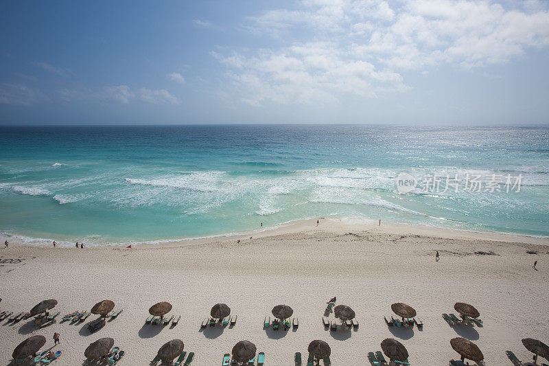 坎昆墨西哥加勒比海海洋白色沙滩
