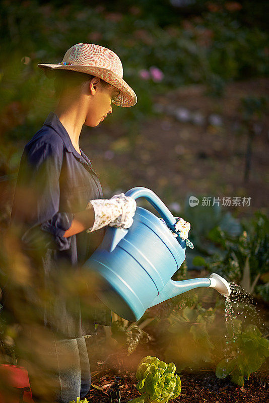 滋润她的花园