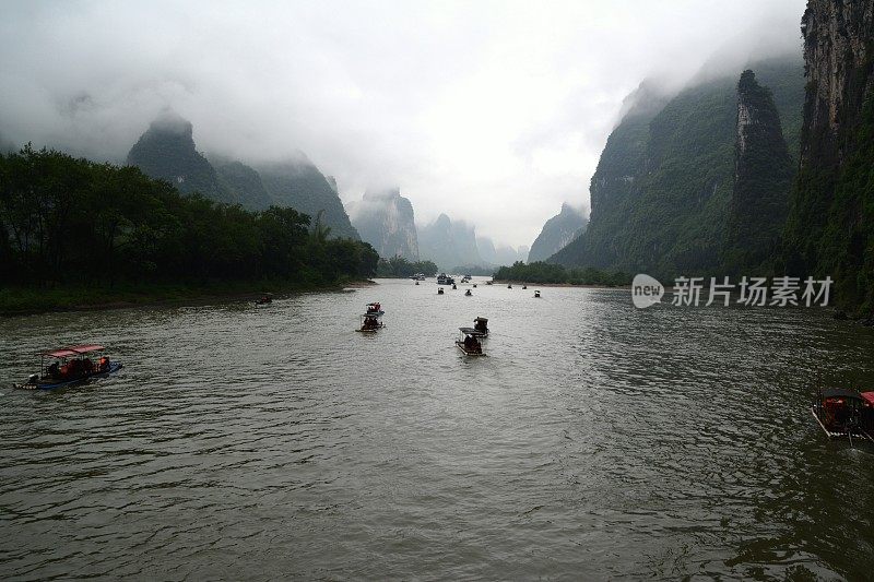 中国广西地区的漓江喀斯特风光