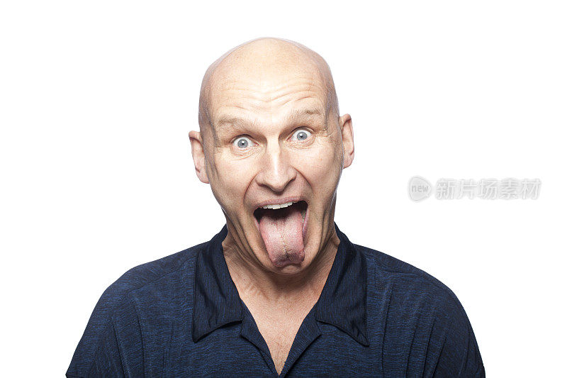 一个男人伸出舌头的画像