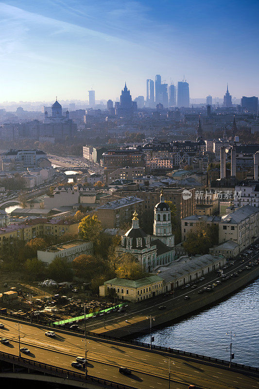 莫斯科的城市。鸟瞰