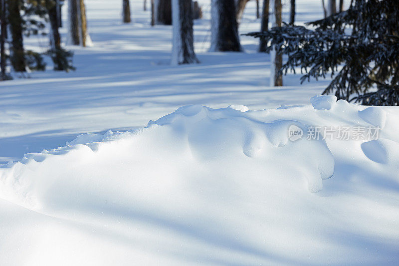 暴风雪后的雪堆