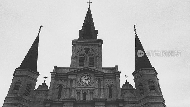 尖塔轮廓，圣路易斯大教堂，新奥尔良，路易斯安那