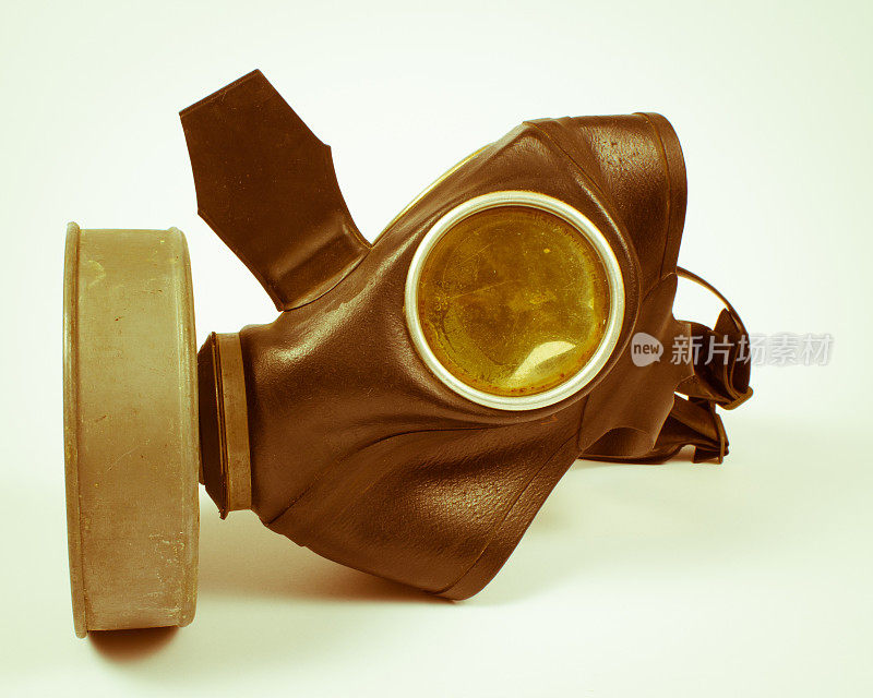 老式德国民用防毒面具。第二次世界大战。
