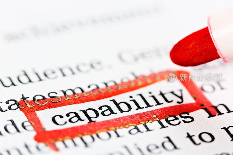 “能力”一词在文件中用红笔框起来