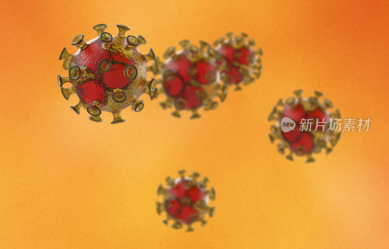 病毒细胞，3D插图