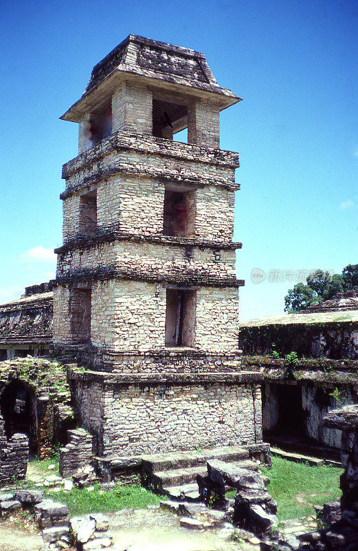 墨西哥塔巴斯科帕伦克的玛雅天文观测站的考古遗址
