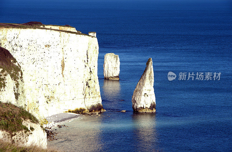 英国波贝克岛侏罗纪海岸的冬季景象