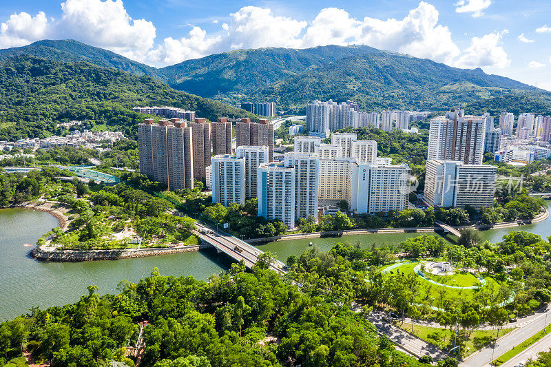 大埔市区住宅区鸟瞰图