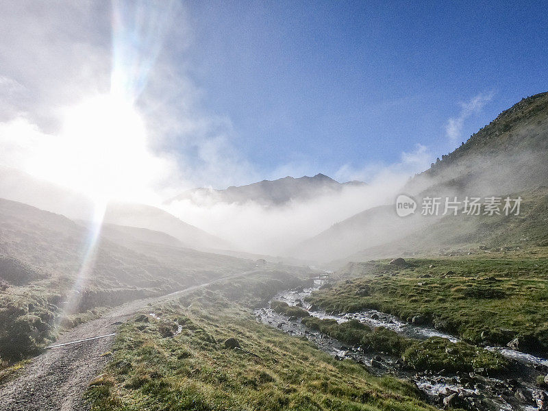 瑞士阿尔卑斯山，云水平