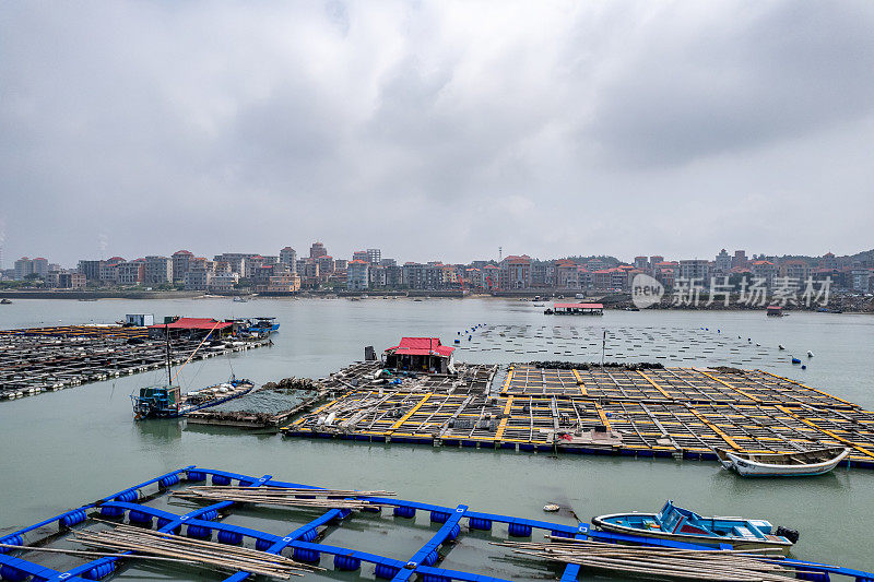 海洋水产养殖场鸟瞰图