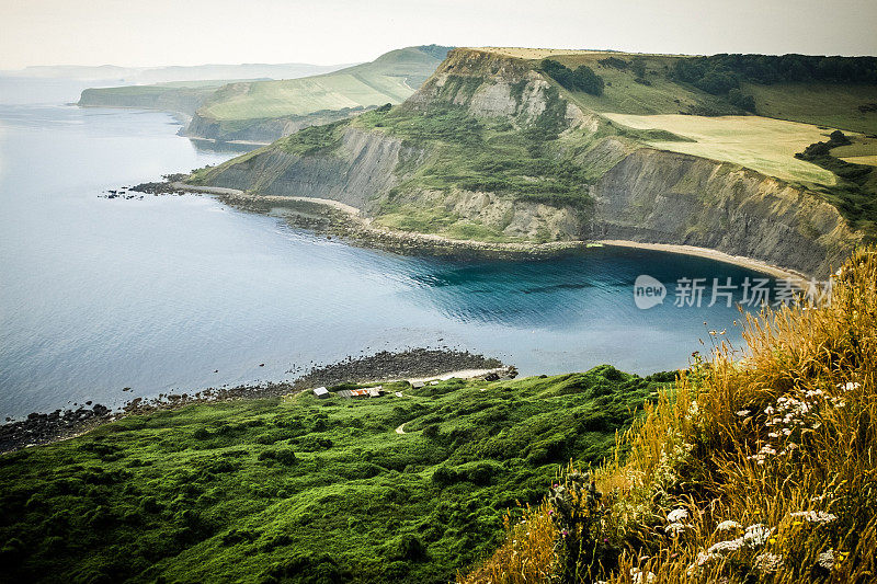 英格兰多塞特圣阿尔德海姆角的悬崖