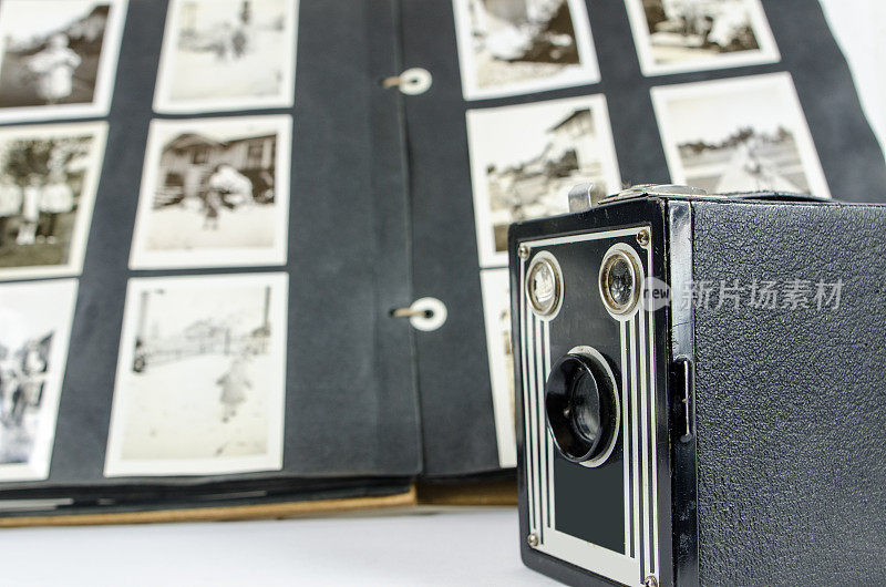 古董箱相机和古董相册