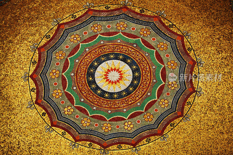 伊斯坦布尔德皇威廉二世德国喷泉的圆顶马赛克作品