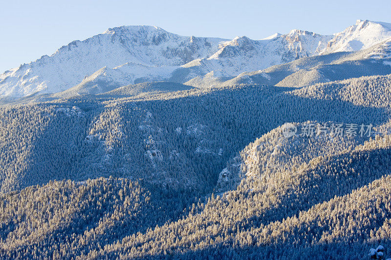 新雪中的派克峰