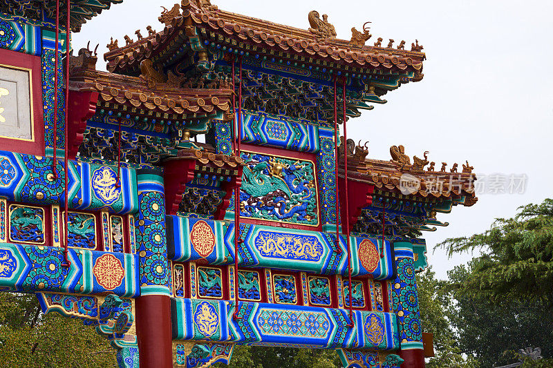 中国北京雍和宫的入口
