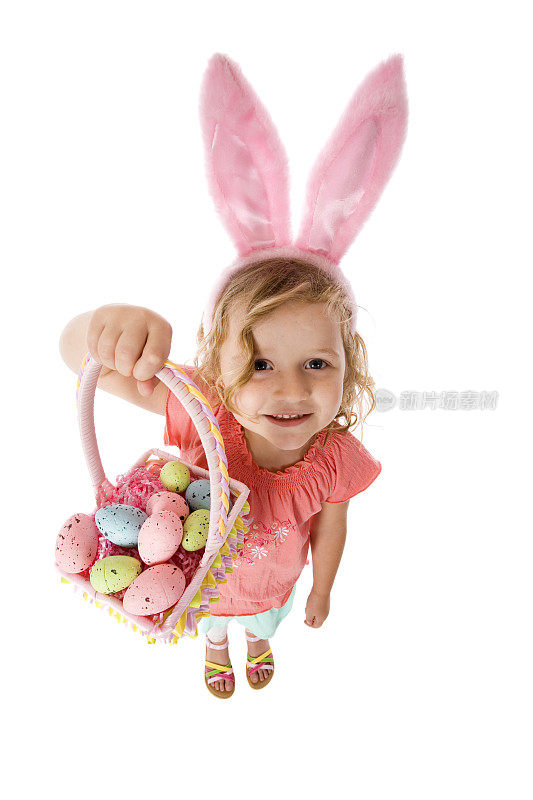可爱的复活节兔子女孩