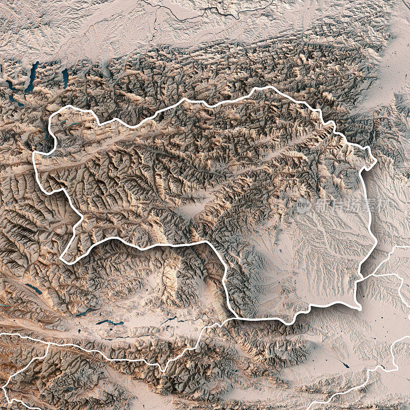 施泰马克联邦国奥地利3D渲染地形图中立边界