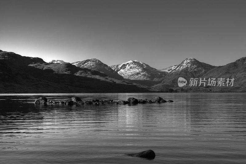 苏格兰特罗萨克斯的Arklet湖。