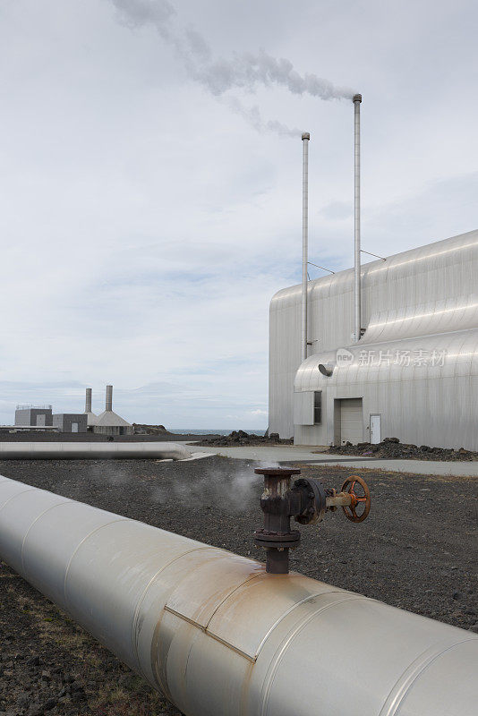 冰岛雷克雅斯维提地热发电厂的火山地面