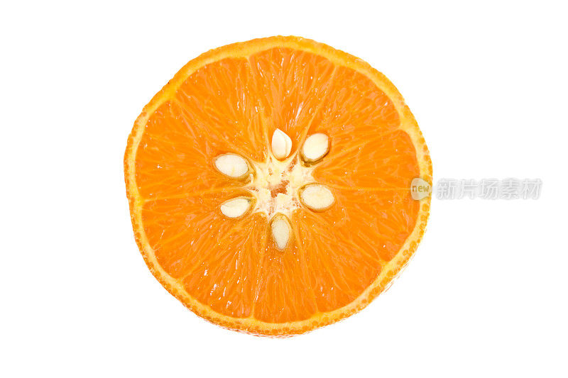 橙色特写孤立在白色
