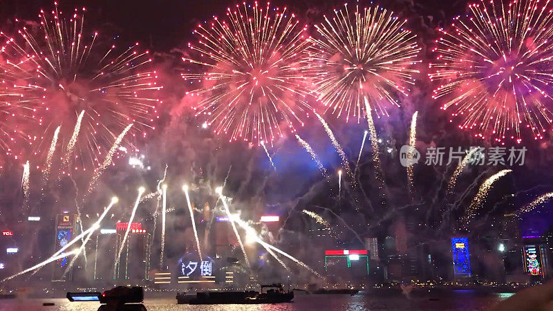 新年前夕在香港维多利亚港