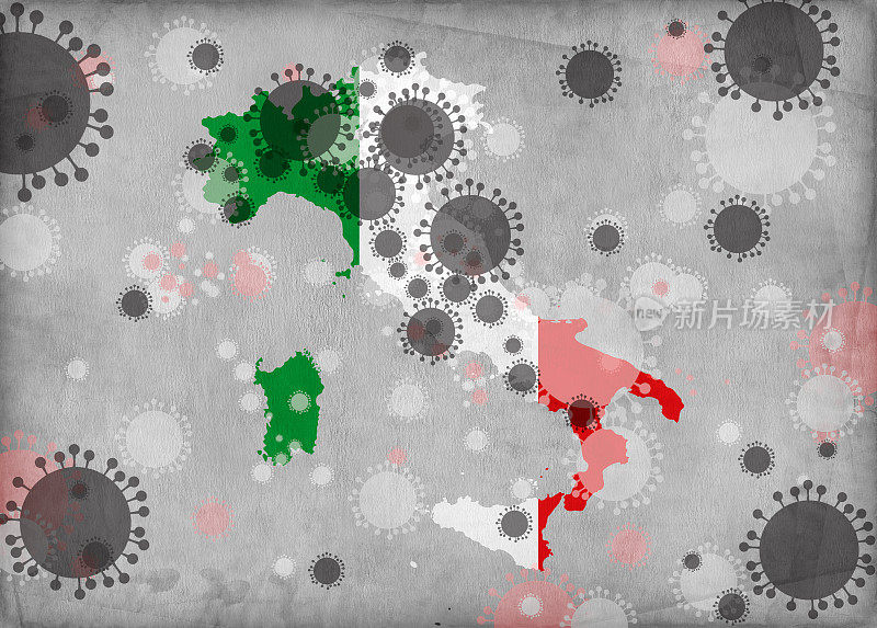 意大利冠状病毒地图
