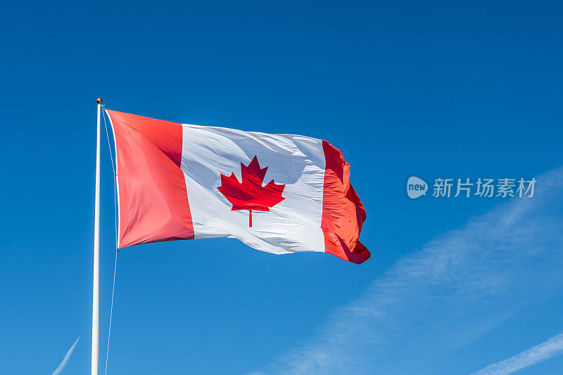 蓝天上的加拿大国旗