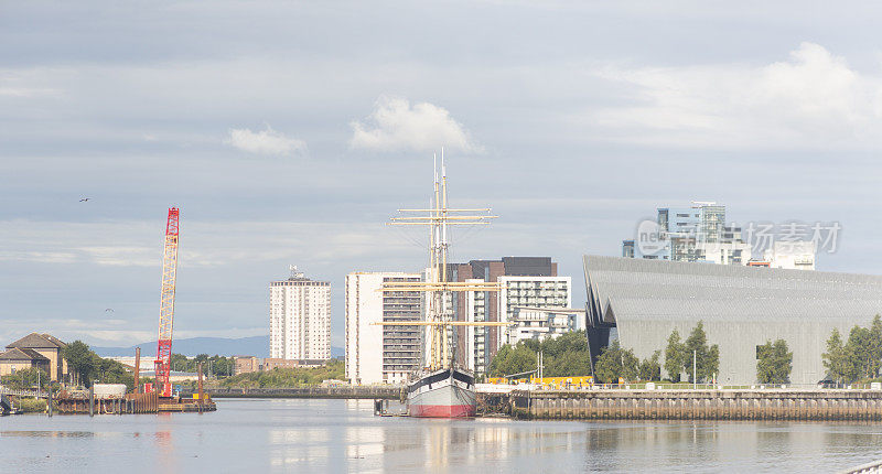 帆船在克莱德河在格拉斯哥苏格兰英格兰英国