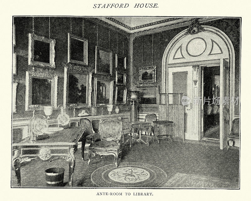图书馆的前厅，斯塔福德楼，伦敦，19世纪