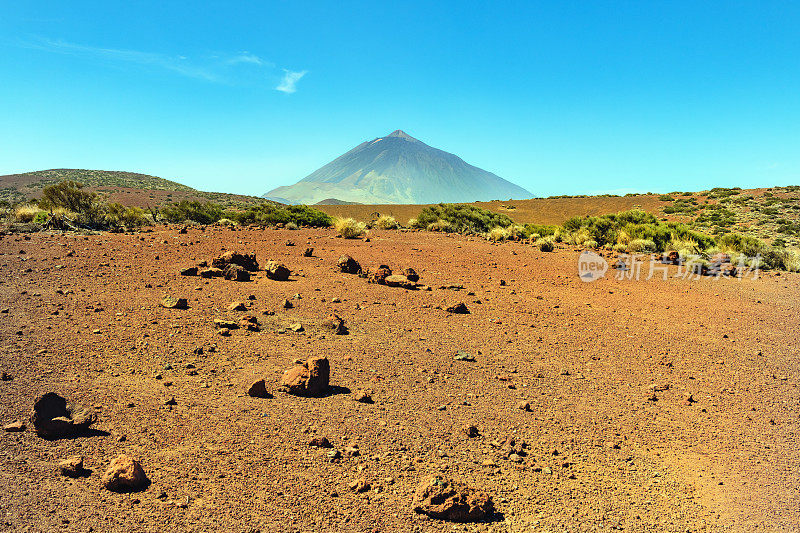 Teide山景观，Teide火山和Teide国家公园的熔岩风景-特内里费，西班牙