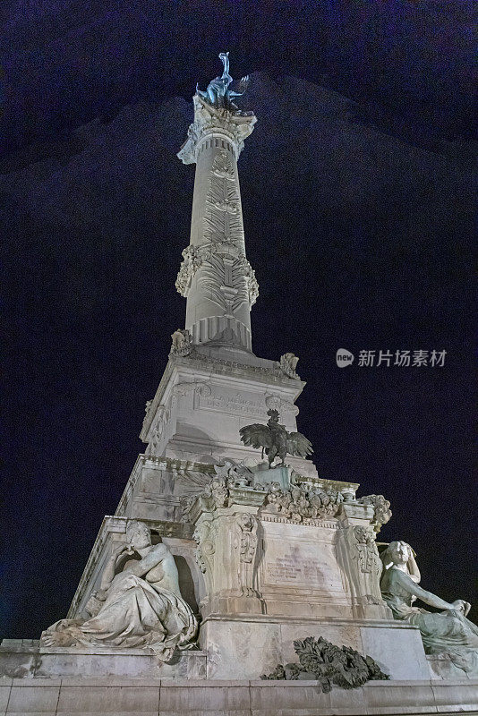喷泉在吉伦派纪念碑在波尔多-法国