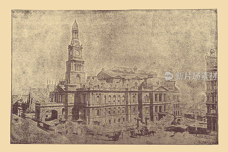 澳大利亚:悉尼市政厅，19世纪