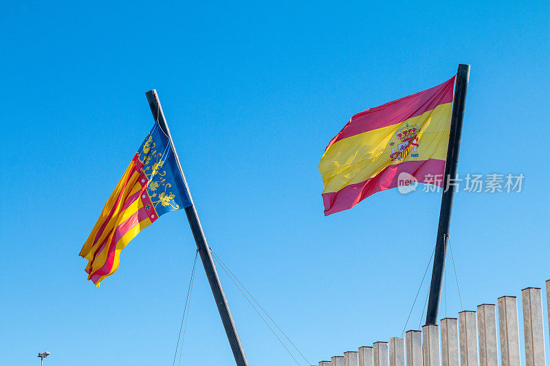 西班牙巴伦西亚的西班牙国旗