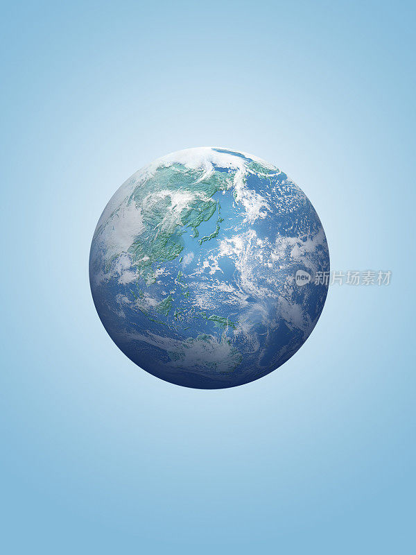 地球，电脑图形，蓝色背景