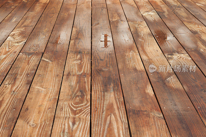 最近强力洗涤的木板甲板纹理