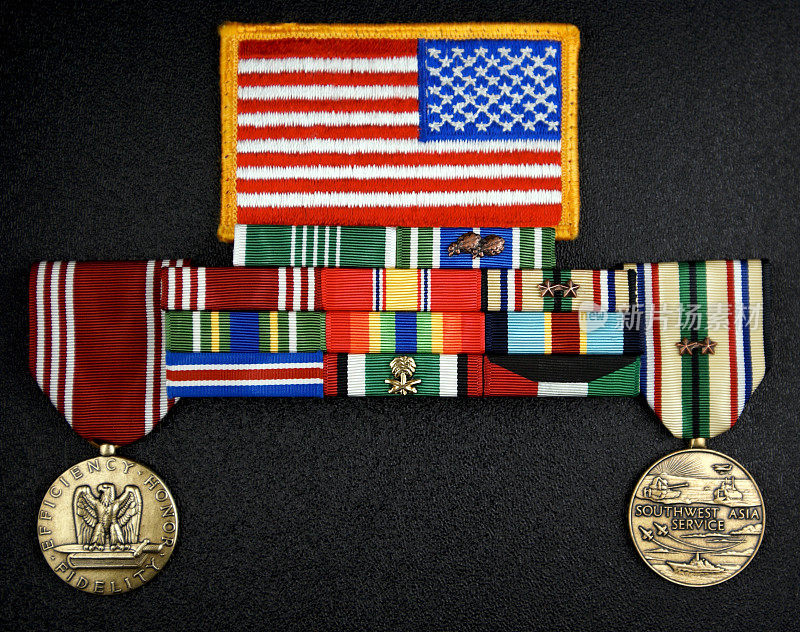 美国陆军旗帜、勋章和丝带