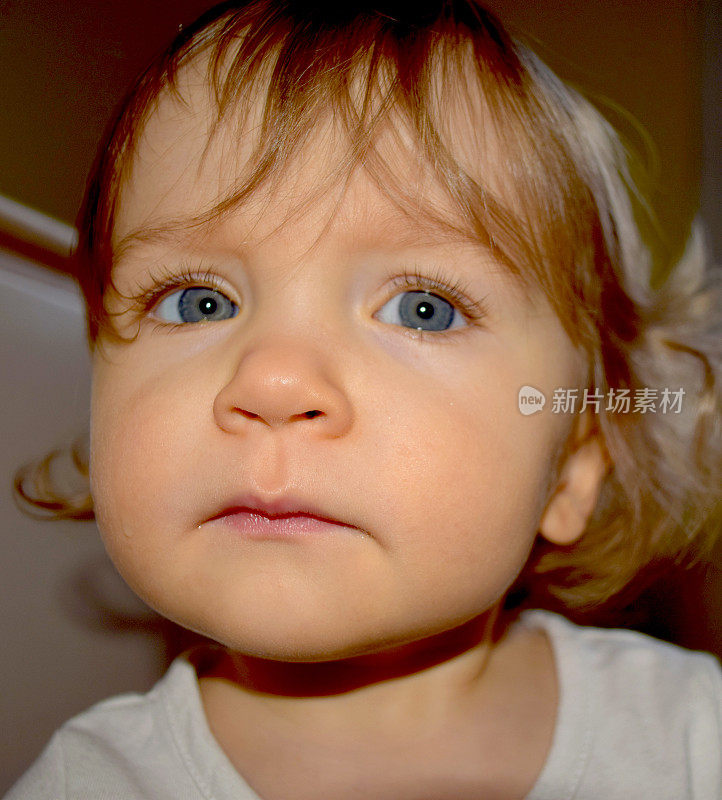 可爱的蓝眼睛金发宝宝
