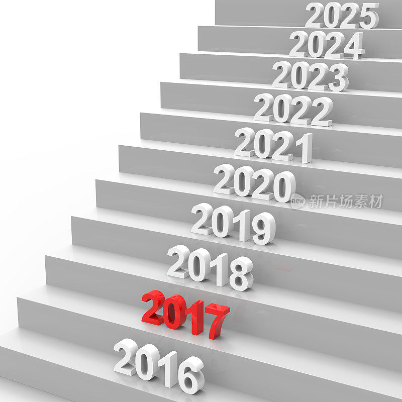 在楼梯上祝2017年新年快乐